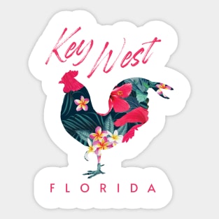 Key West Florida Chicken Lover Flower Hibiscus Souvenir Sticker